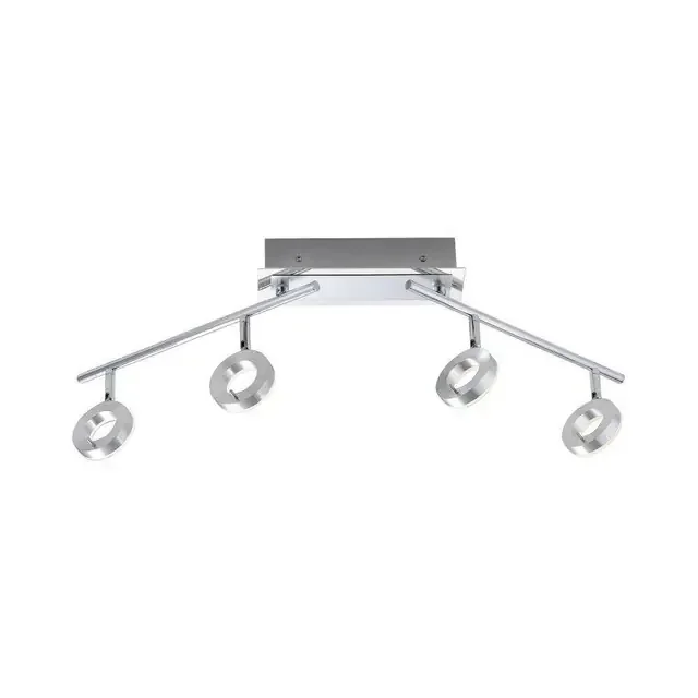 SILEDA 4 Light Satin Steel IP44 Adjustable Bar Ceiling Light