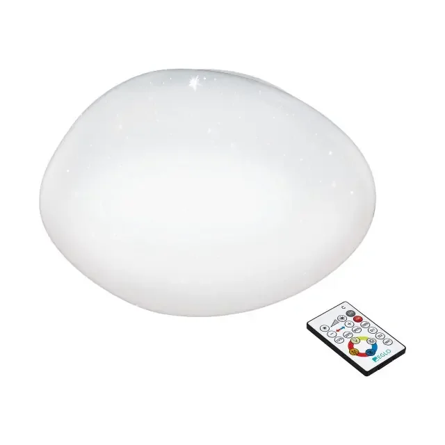 Sileras 450 White with White Crystal Effect Shade Wall and Ceiling Light