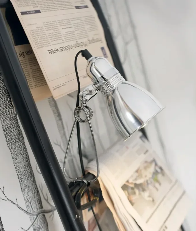 Silver Clamp Mounted Task Lamp with Trailing Lead