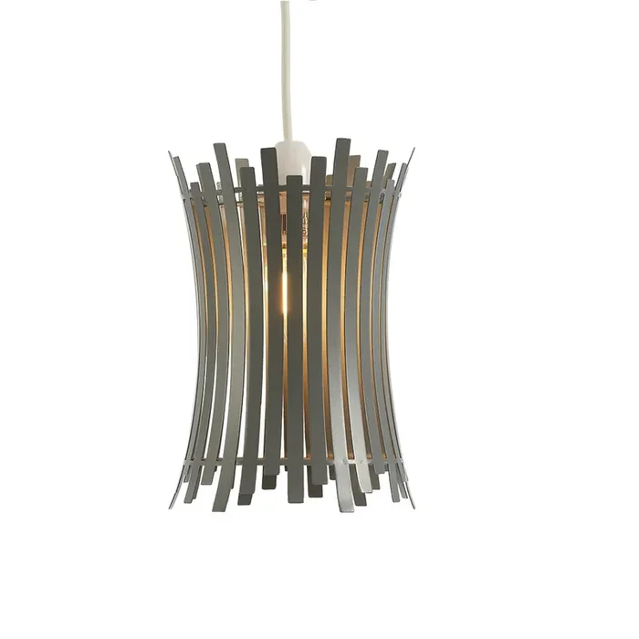 Silver Metal Cage Industrial Easy Fit Pendant Shade 23cm