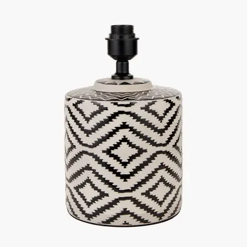 Simone Black and White Small Ikat Table Lamp Base