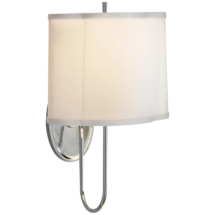 Simple Scallop One Light Wall Sconce, Soft Silver