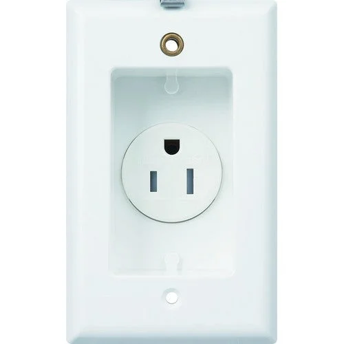 Single Gang Recessed Receptacle With Wall Plate