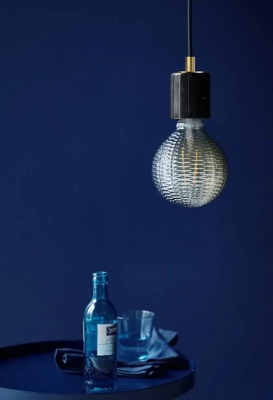 Siv Black with Brass Detail Pendant Light