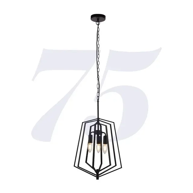 Slinky 3 Light Matt Black Oblong Adjustable Pendant Light