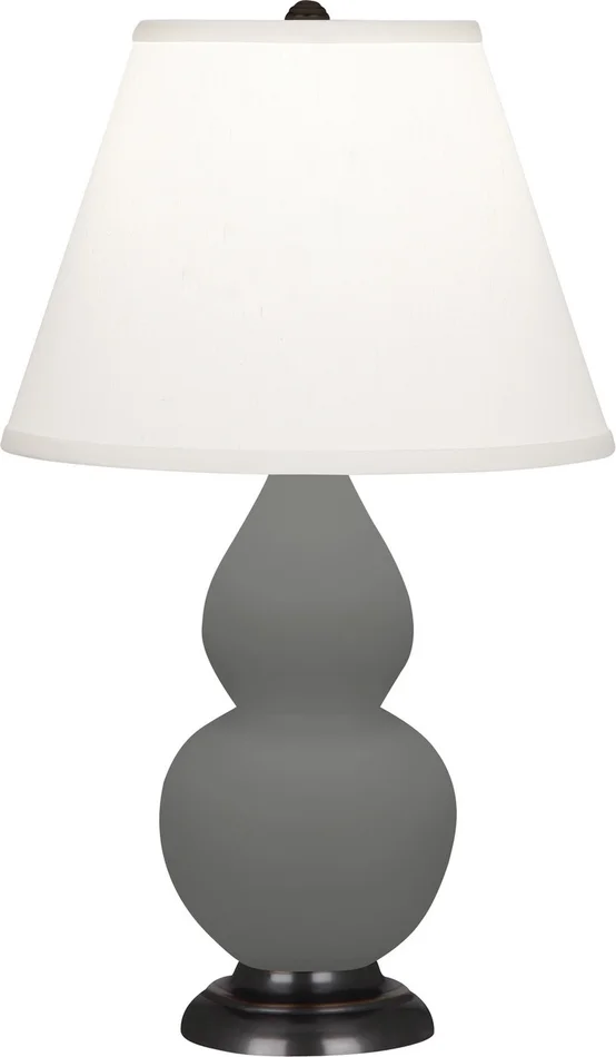 Small Double Gourd One Light Accent Lamp in Matte Ash Glazed Ceramic w/Deep Patina Bronzeed (165|MCR51)