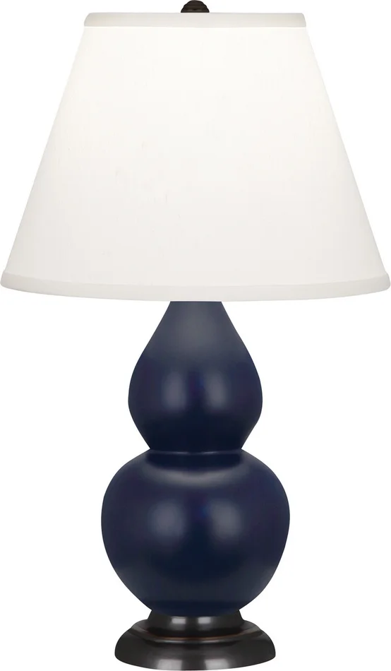 Small Double Gourd One Light Accent Lamp in Matte Midnight Blue Glazed Ceramic w/Bronzeed (165|MMB51)