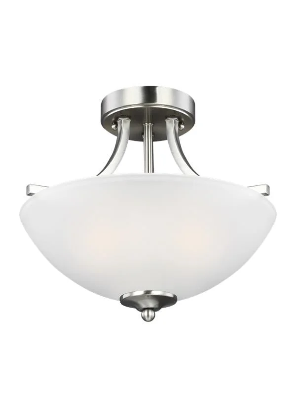 Small Two Light Semi-Flush Convertible Pendant Finish: Brushed Nickel – 7716502EN3-962