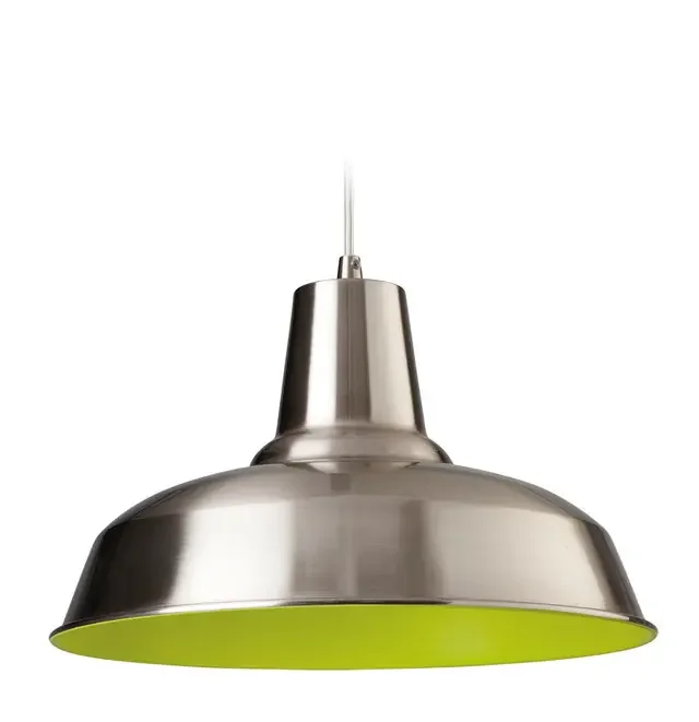 Smart Brushed Steel with Green Inner Pendant Light