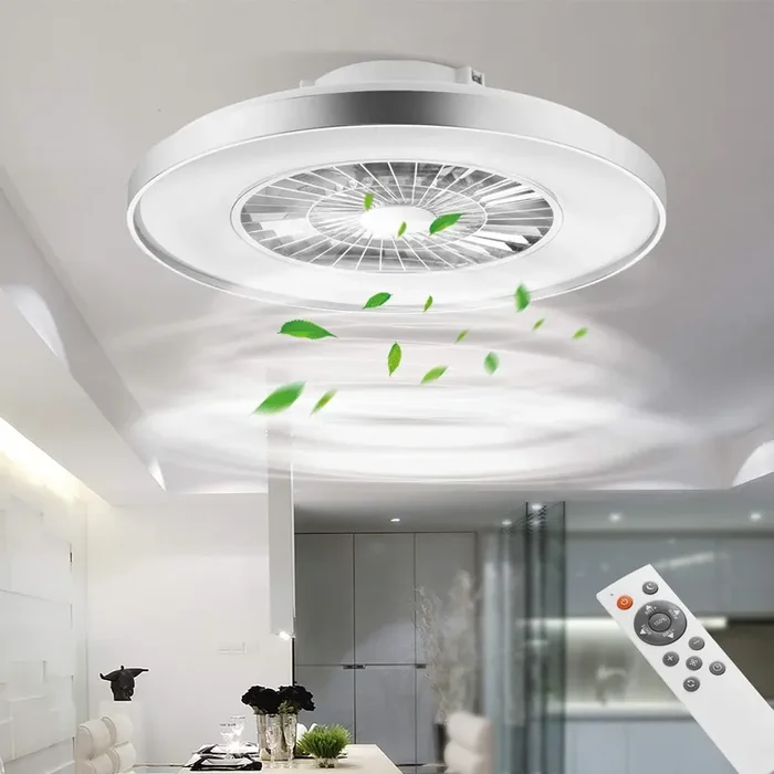 Smart LED Ceiling Light with Fan – Stepless Dimming & Wind Speed, Alexa/Google App Control, 40W Light + 20W Fan