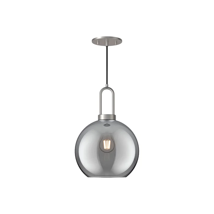 Soji One Light Pendant in Brushed Nickel/Smoked Solid Glass (452|PD601710BNSM)