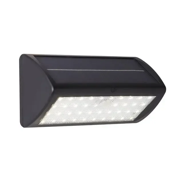Solar Black with White Diffuser and PIR Triangle IP44 Wall Light