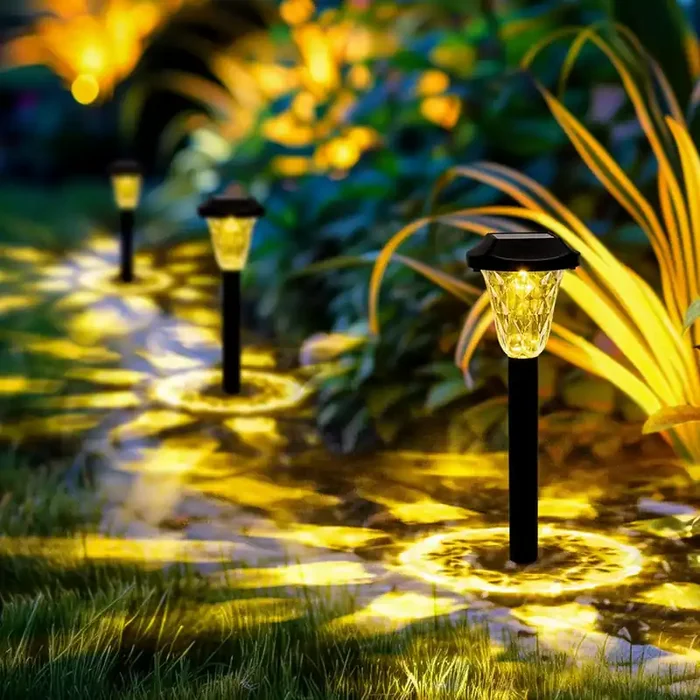 Solar Lights Outdoor Garden – 10 Pack Solar Powered Pathway Lights, Warm White Landscape Lighting for Patio, Lawn, Yard, Walkway & Driveway