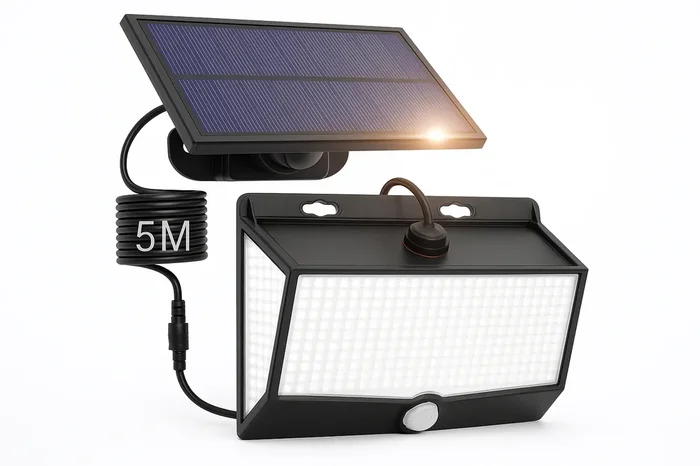 Solar Security Lamp with 468 LED PIR Motion Sensor – Outdoor Wall Light for Garden Shed Security