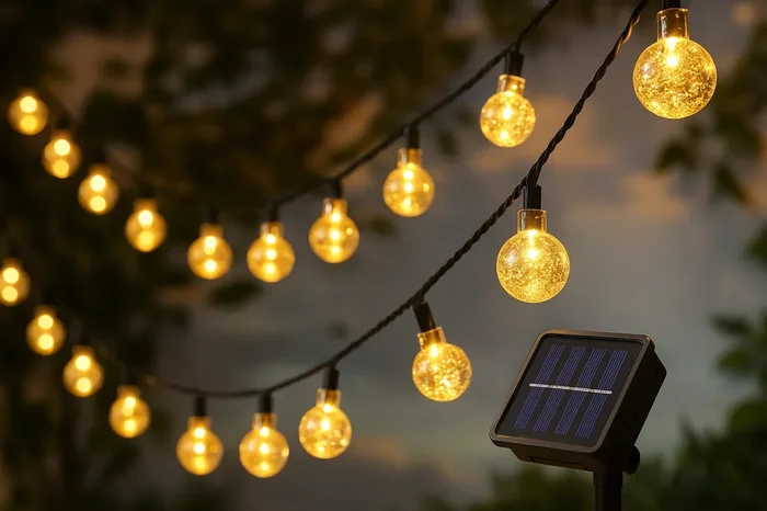 Solar String Lights Outdoor – 20 LED Crystal Globe Fairy Lights – IP65
