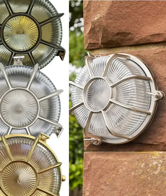 Solid Brass Porthole Bulkhead Light – 3 Options