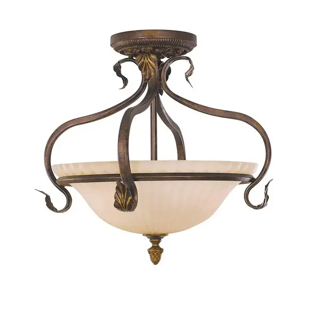 Sonoma Valley 3 Light Aged Tortoise Shell Semi Flush Ceiling Light