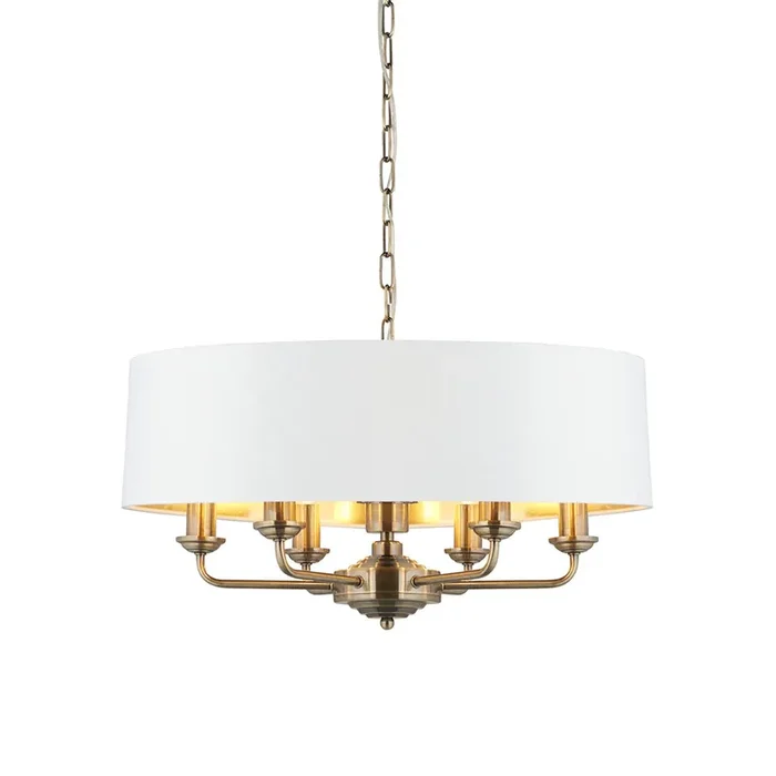 Sophisticated Statement 6 Light Pendant in Antique Brass (0711HIG98933)