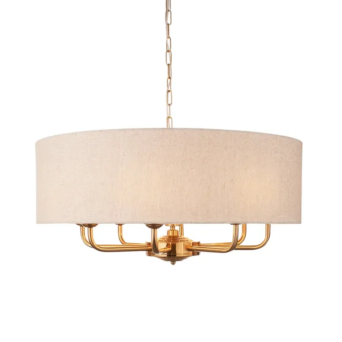 Sophisticated Statement 8 Light Pendant In Vintage Brass (0711HIG110727)