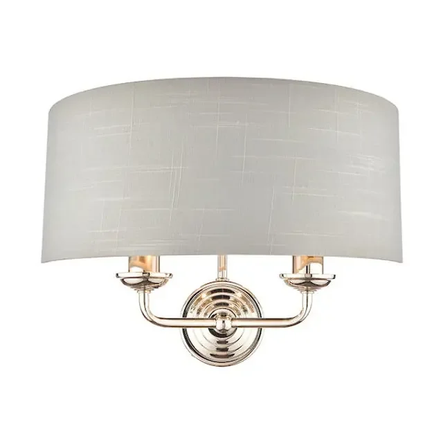 Sorrento 2 Light Polished Nickel with Silver Shade Wall Light