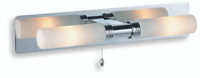 Spa 2 Light Chrome with Opal Glass IP44 Wall Light