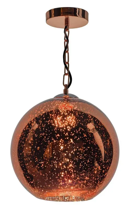 Speckle 1 Light Electro Plated Copper Finish Pendant Light