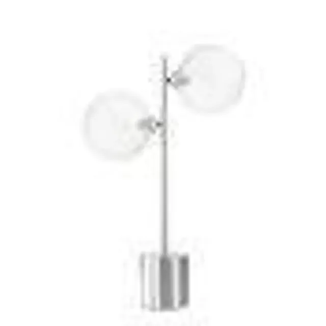 Spiral 2 Light Polished Chrome with Twisted Glass Table Lamp
