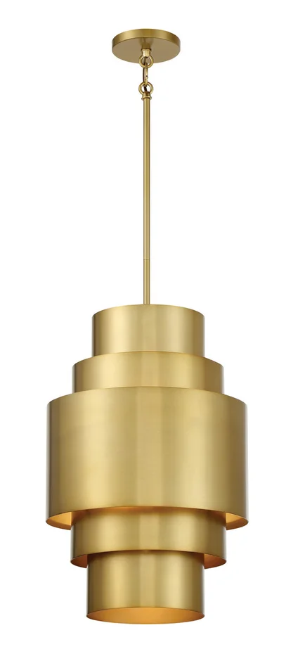 SpyGlass Terrace Three Light Pendant in Soft Brass (7|2533-695)