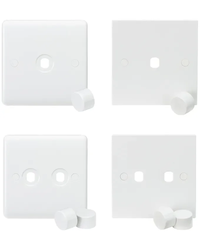 Square or Curved Edge Wall Dimmer Plates for Rotary Dimmer Modules