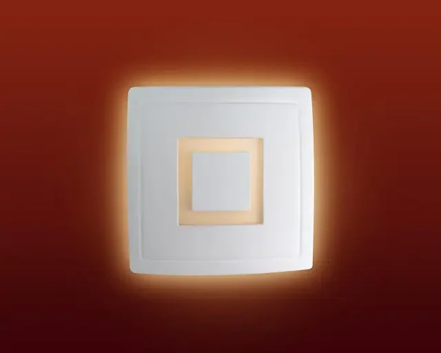 Square Panelled Ceramic Unglazed Paintable Wall Light