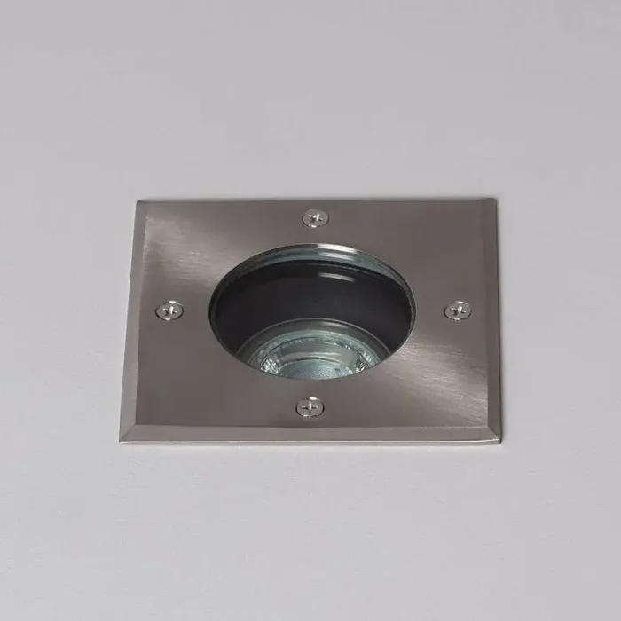 Square Recessed Ground Light for GU10 Light Bulb – Stainless Steel – Online Lighting