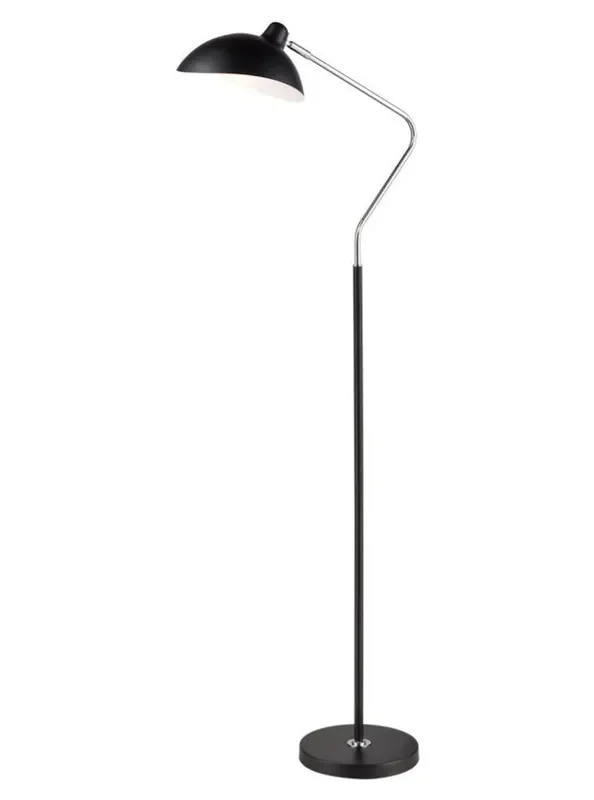Standard Matt Black and Chrome Adjustable Floor Lamp