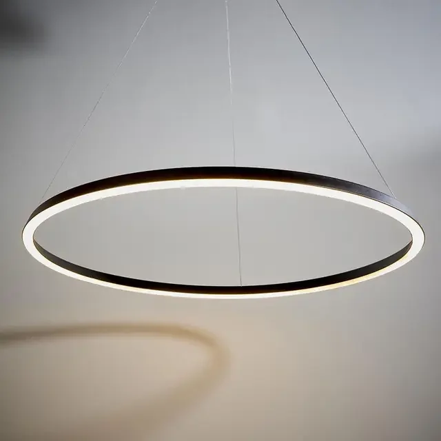 Staten Matt Black with White Diffuser Ringed Pendant Light – Clearance