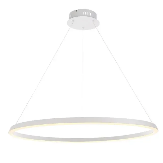 Staten Matt White with White Diffuser Ringed Pendant Light