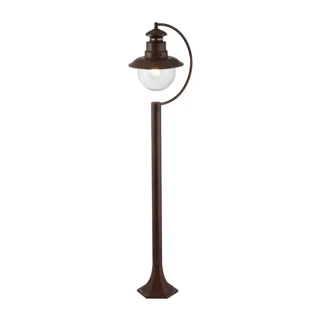 Station Rustic Brown with Clear Glass 101cm Bollard