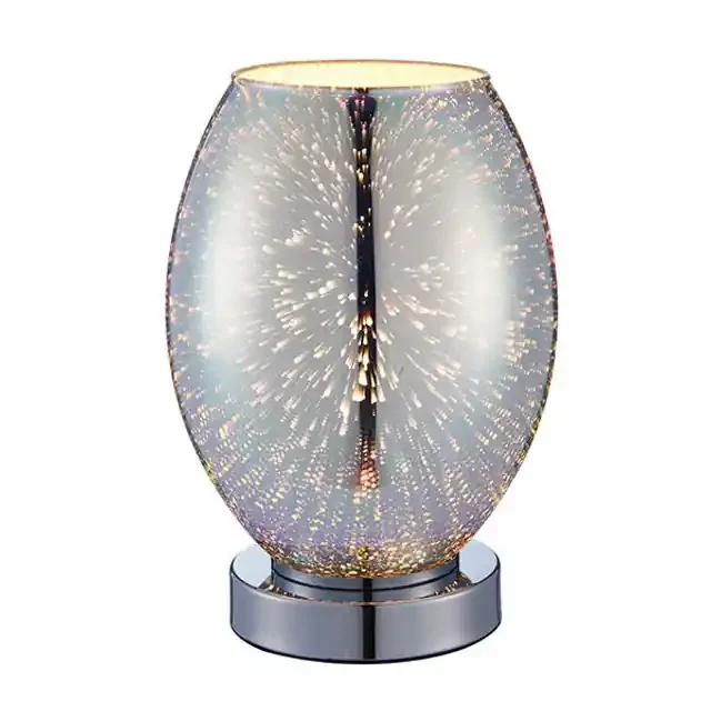 Stellar Chrome Plate with Holographic Glass Table Lamp