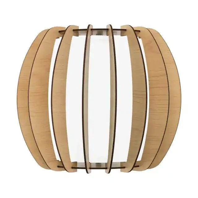 Stellato 1 White with Wood and Glass Shade Wall Light