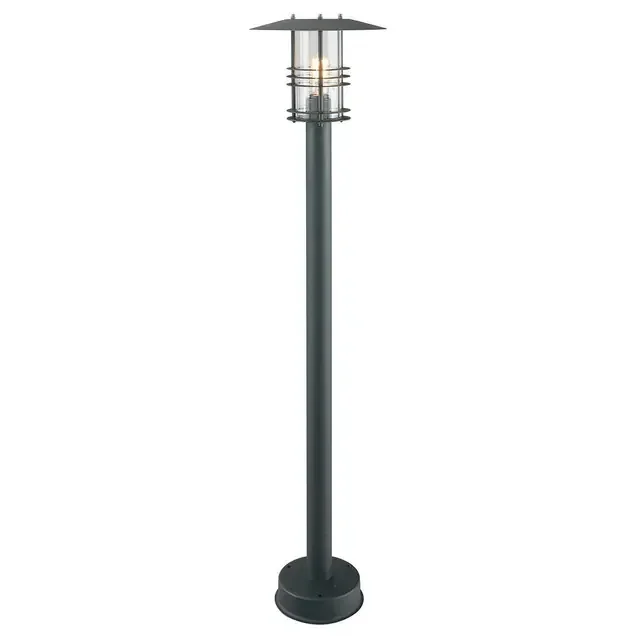 Stockholm Black Pillar IP54 Bollard