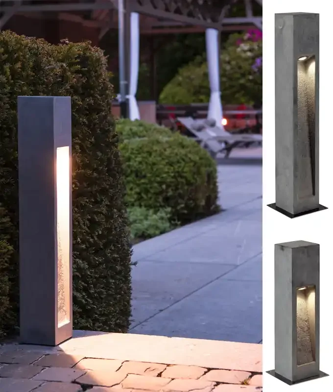 Stone Bollard or Pathway Light – Two Heights – Both Zero Glare