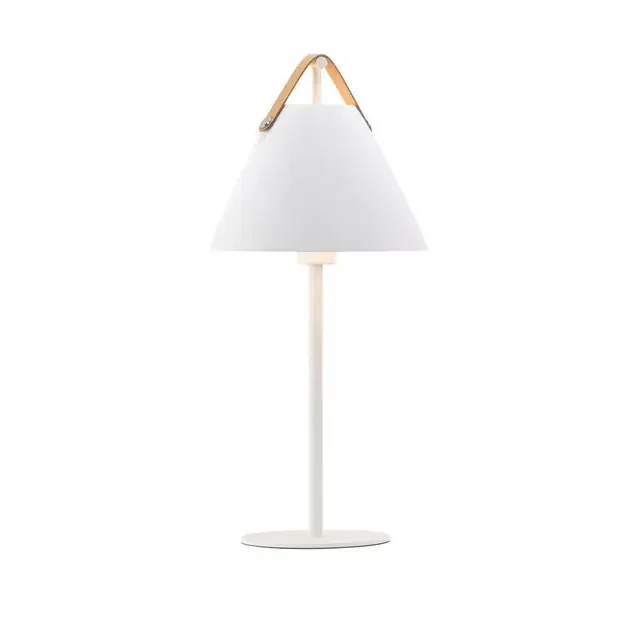 Strap White with Leather Strap Table Lamp