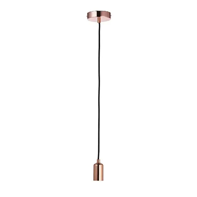 Studio Copper with Black Fabric Flex Pendant Light