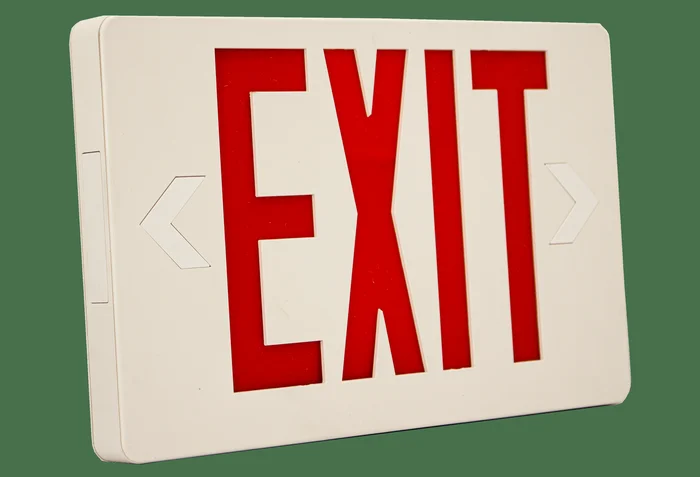 Super Slim White LED Exit Sign, 120-277V
