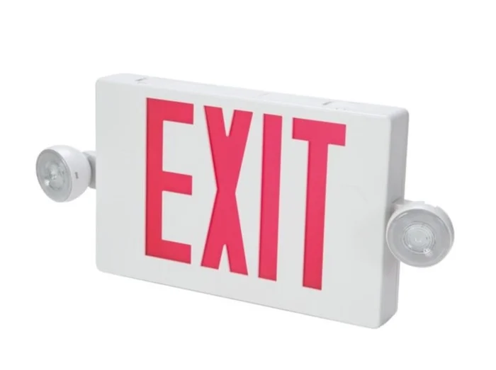 Sure-Lites APC7RBK Self-Powered LED Emergency Light and Exit Sign Combo, AC Only, Black with Red Letters