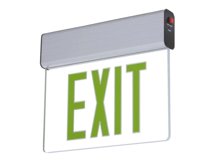 Sure-Lites EUS62G Surface EdgeLit LED Exit Sign, AC Only, Double Sided Only, 120-277V, Anodized Aluminum with Green Letters