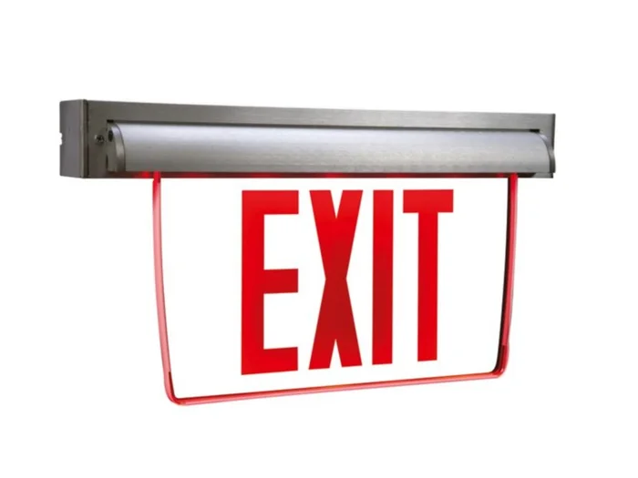 Sure-Lites EUX71GBKSD EdgeLit LED Exit Sign, Self-Powered, Single Face, Self-Diagnostics, Green Color Exit, Black Housing