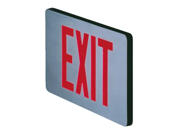 Sure-Lites TPX71GBK Thin Profile LED Exit Sign, Self-Powered with Battery, Single Face, Black with Green Letters