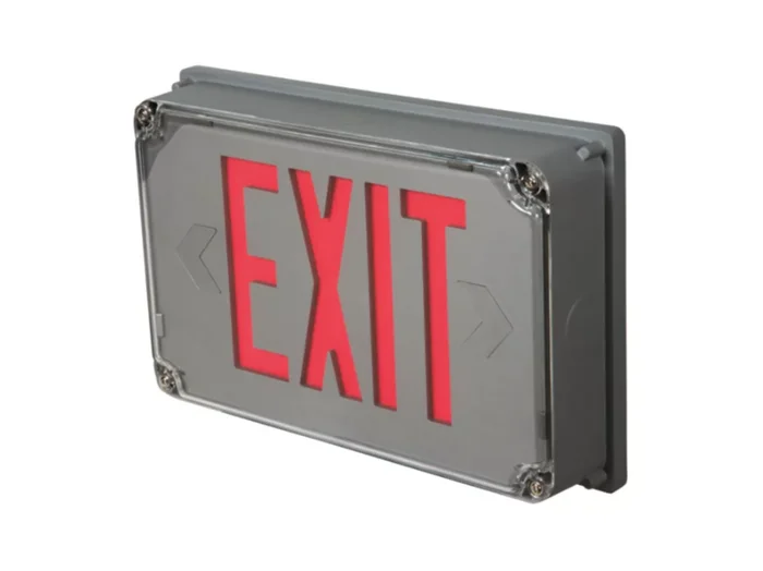 Sure-Lites UX72WHSDHAZ Industrial Outdoor LED Exit Sign for Hazardous Location, Self-Powered/Battery, Double Face, White