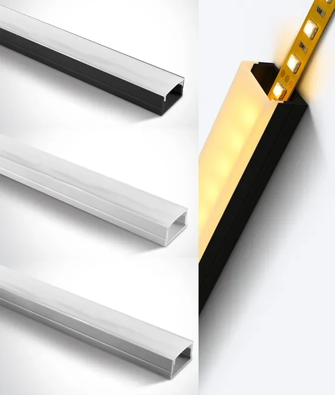 Surface Mounted Profile for LED Tape – Opal Diffuser – Width 23mm