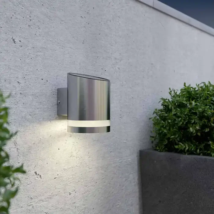 Suri 365 Truro Solar LED Outdoor Wall Light – Stainless Steel – Online Lighting