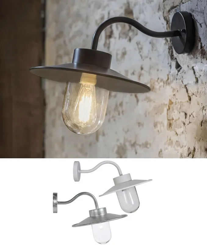 Swan Neck Fisherman Style Wall Light – Interior or Exterior Installation
